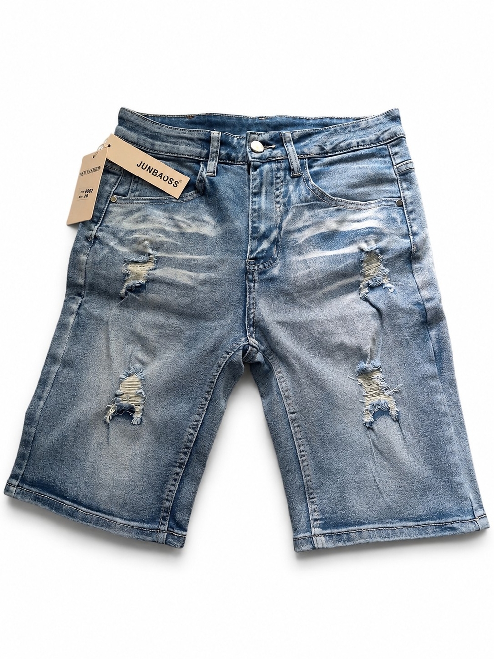 Junbaoss Light Blue Distressed Men's Denim Shorts